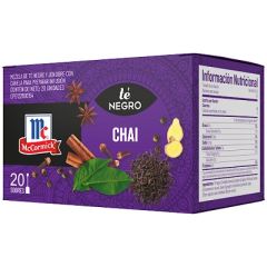 TE NEGRO MCCORMICK CHAI 20 BOLSITAS