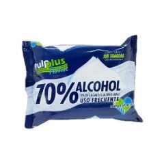 TOALLAS HUMEDAS PULP PLUS CON 70% ALCOHOL 25UN