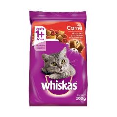 ALIMENTO PARA GATOS WHISKAS CARNE MAS DE 1A 500G