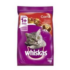 ALIMENTO PARA GATOS WHISKAS CARNE MAS DE 1A 1KG