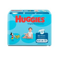 PAÑALES HUGGIES TRIPLE PROTECCION TALLA G 25UN